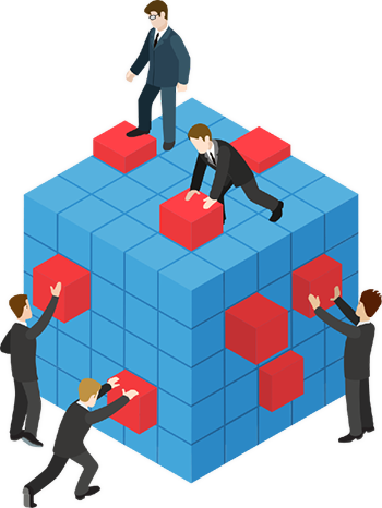 ReactJS development team illustration